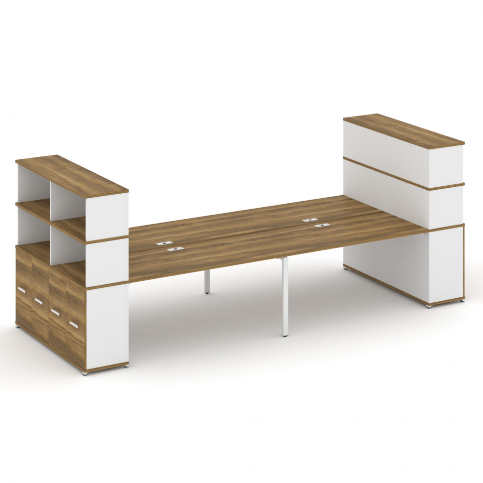 Concept Рабочая станция с опорными распаш. шкафами с надставкой выс. CN.DRS-276 W Сандал Янтарный/Бе Concept Рабочая станция с опорными распаш. шкафами с надставкой выс. CN.DRS-276 W Сандал Янтарный/Бе