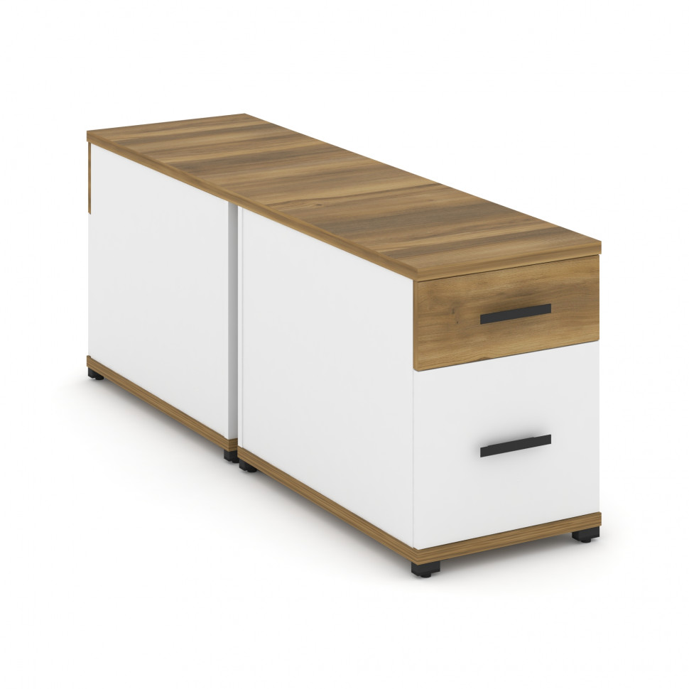 Concept Тумба двухсторонняя опорная/приставная 1 ящ.+1 распаш. фасад CN.DTGO-004 B Сандал Янтарный/Б