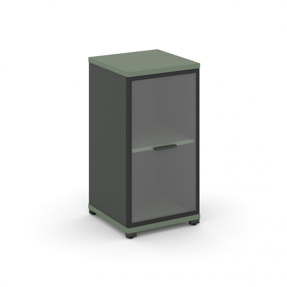 Concept Шкаф 1 узкая секция, 2 ниши CN.STU.E-213 RPB A Кобо/Антрацит/Металл Антрацит/Прозрачный 420*