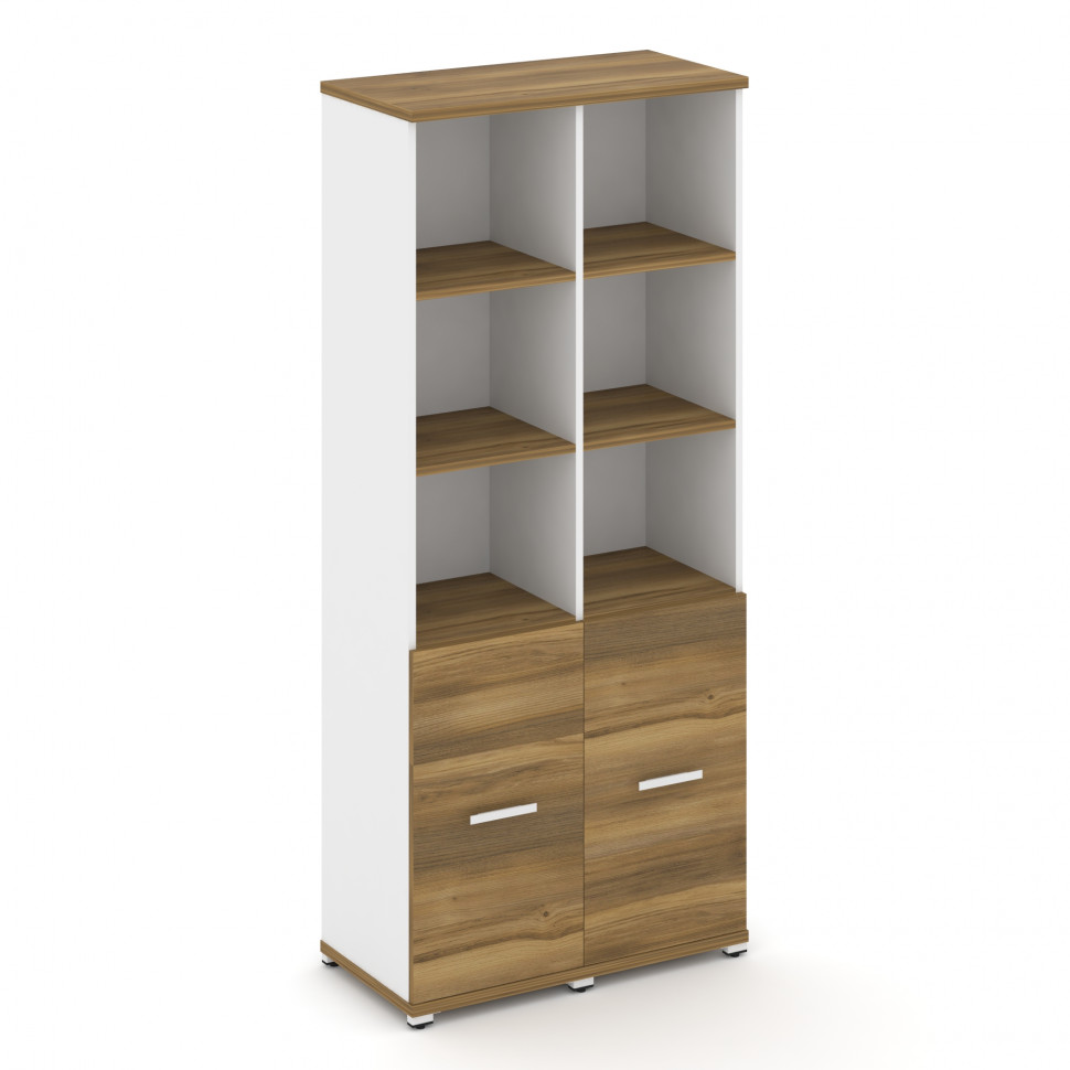 Concept Шкаф 2 узкие секции, 5 ниш CN.STU-521 W Сандал Янтарный/Белый Бриллиант/Металл Белый 836*420