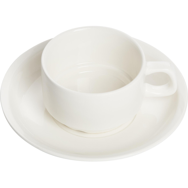 Чайная пара Kaylas, 230мл, фарфор, белая 6шт/уп