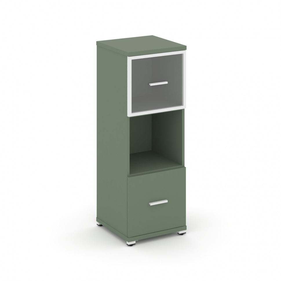 Concept Шкаф 1 узкая секция, 3 ниши CN.STU-315 RPW W Кобо/Металл Белый/Прозрачный 420*420*1186