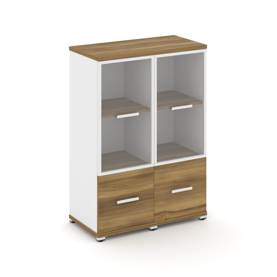 Concept Шкаф 2 узкие секции, 3 ниши CN.STU-322 RPW W Сандал Янтарный/Белый Бриллиант/Металл Белый/Пр