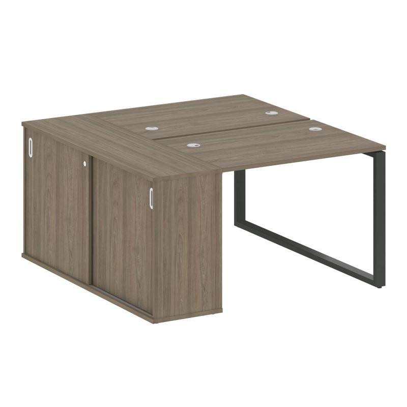 Metal System Рабочая станция с шкафом-купе на О-образном м/к БО.РС-СШК-1.1 Т Вяз Благородный/Металл