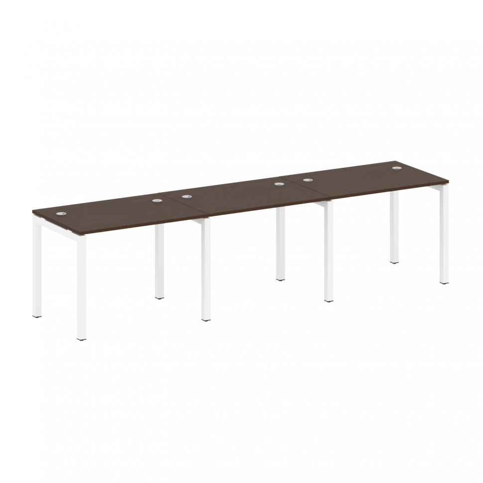 Metal System Quattro Рабочая станция на 3 места на П-образном м/к 50БП.СМ-3.1 Венге Цаво/Металл Белы