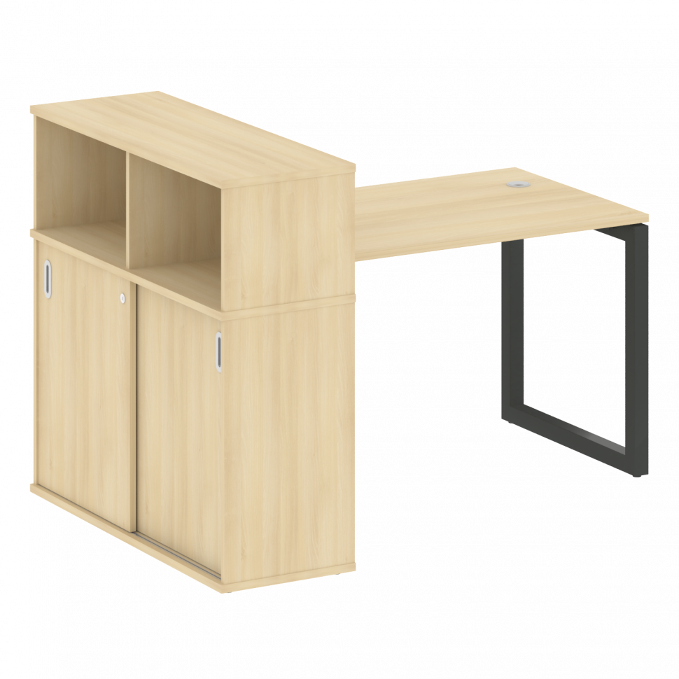 Metal System Quattro Стол письменный с шкафом-купе на О-образном м/к 50БО.РС-СШК-3.2 Т Акация Лорка/ Metal System Quattro Стол письменный с шкафом-купе на О-образном м/к 50БО.РС-СШК-3.2 Т Акация Лорка/