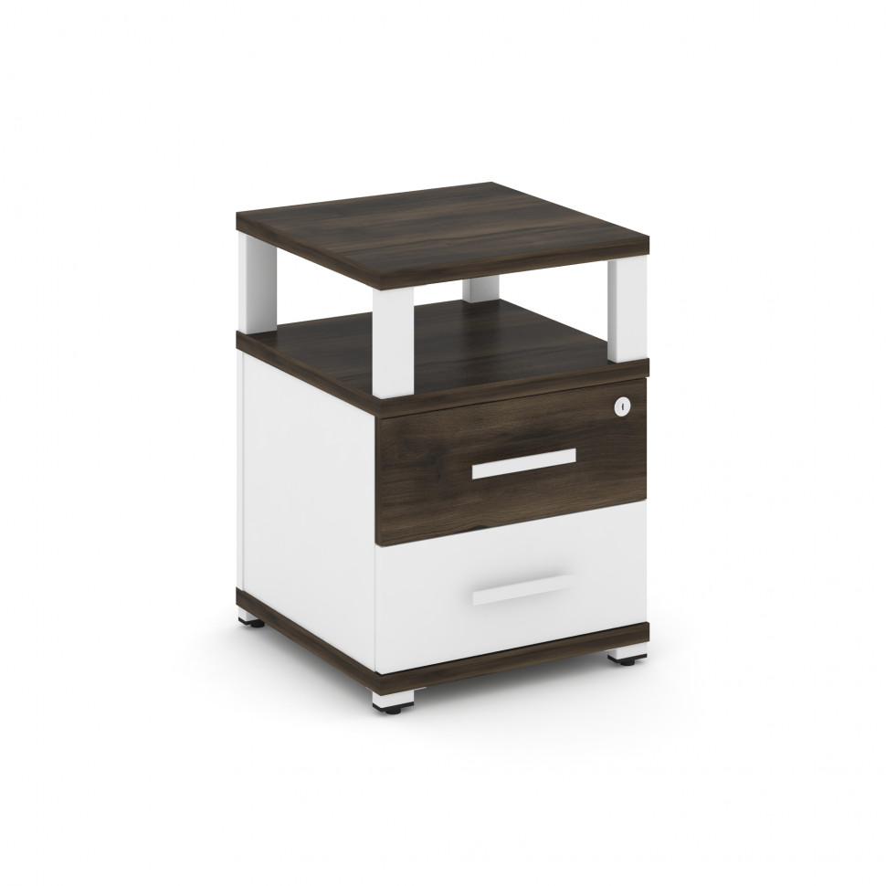 Concept Тумба приставная 2 ящ. с надставкой CN.TUP-002 W Дуб Мали/Белый Бриллиант/Металл Белый 420*4 Concept Тумба приставная 2 ящ. с надставкой CN.TUP-002 W Дуб Мали/Белый Бриллиант/Металл Белый 420*4