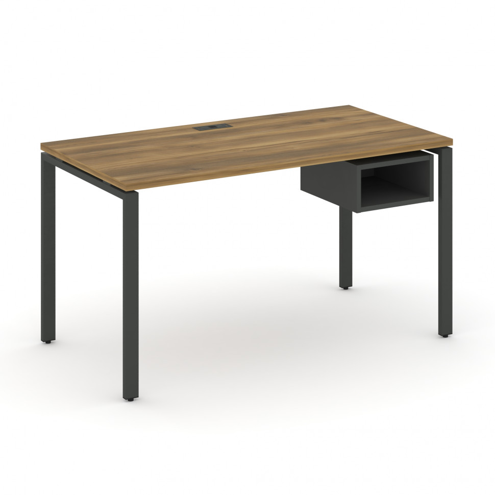 Concept Стол рабочий с подвесной тумбой с 1 открытой нишей CN.SP-103 Сандал Янтарный/Антрацит/Металл