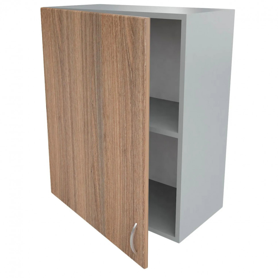 Шкаф КМ_Ринг навесной 60см с 1 дв. темный дуб шамони/серый