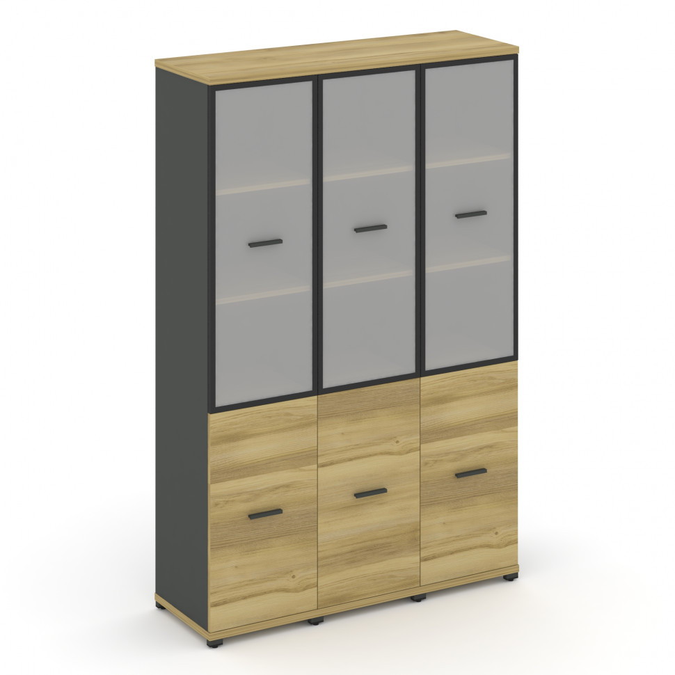 Concept Шкаф 3 узкие секции, 5 ниш CN.STU-532 RMB A Дуб Винченцо/Антрацит/Металл Антрацит/Сатин 1252