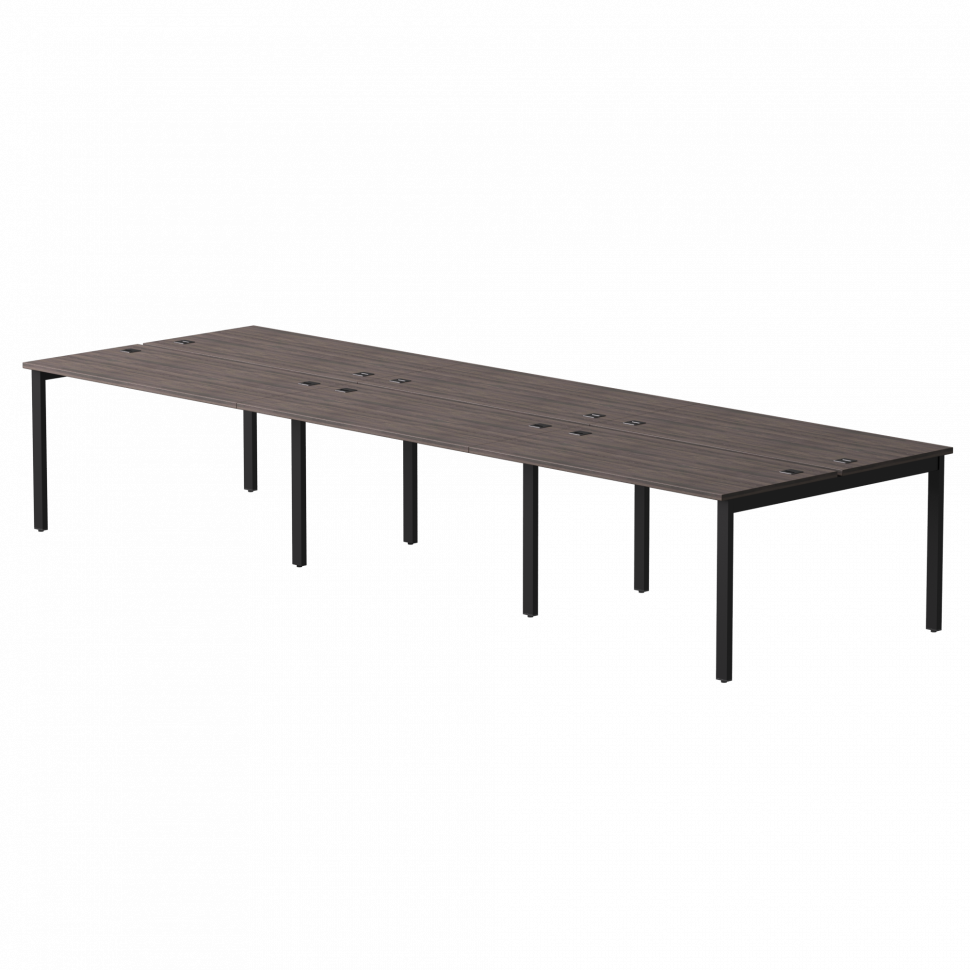 Бенч-система на 6 мест Everprof EVO (ЭВО) на металлокаркасе 4740х670(1370)x755 Дуб Пасадена/Черный