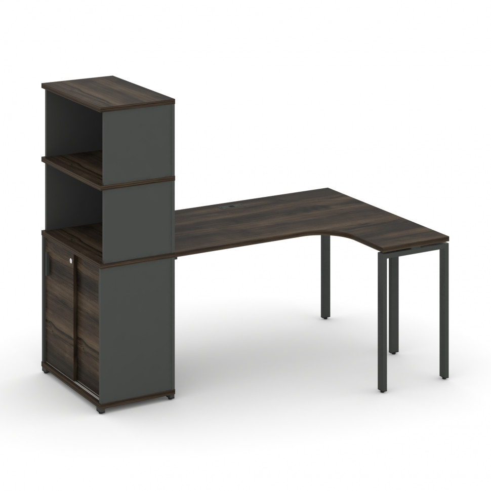 Concept Стол эргономичный с опорным шкафом-купе с надставкой выс. CN.SA-222(R) A Дуб Мали/Антрацит/ Concept Стол эргономичный с опорным шкафом-купе с надставкой выс. CN.SA-222(R) A Дуб Мали/Антрацит/