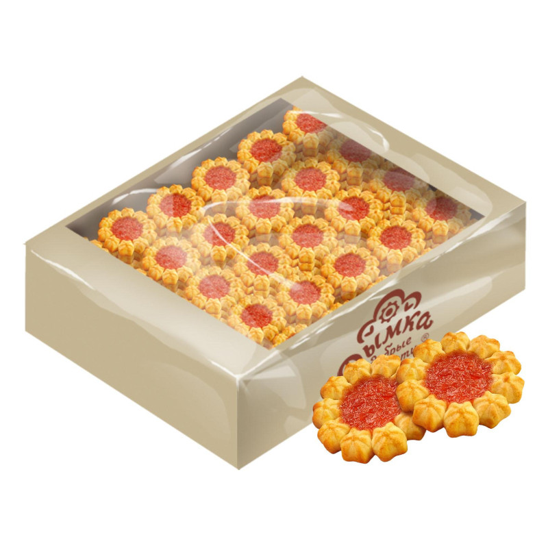 Печенье Дымка Арабеска с клубничным конфитюром, 3кг/уп