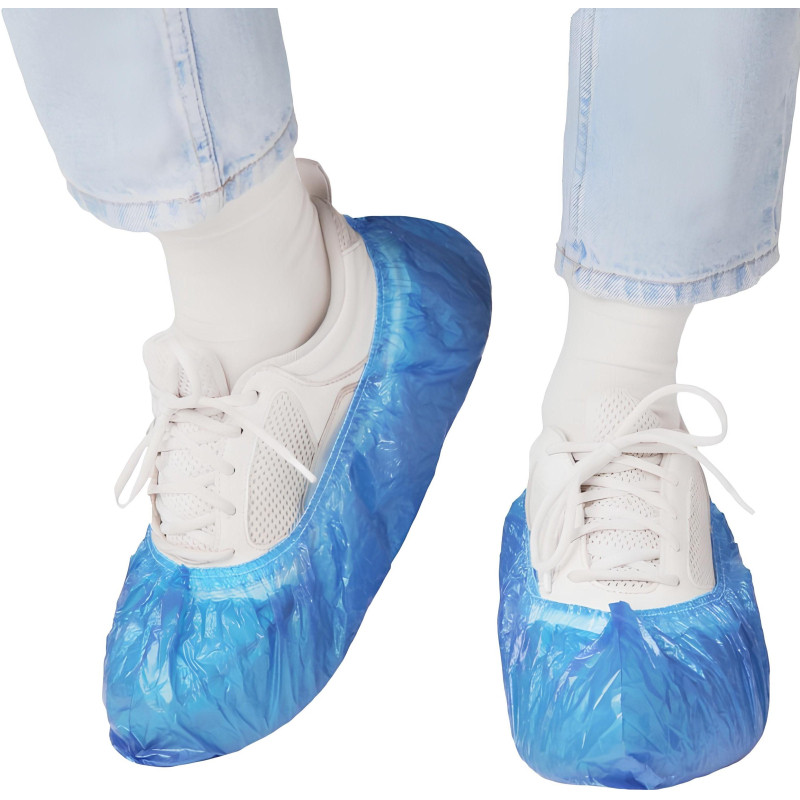 Бахилы п/э Elegreen Экстра (с2.рез),дв,син,ГППНД2-8/8/2р-С-С,3,9г,500пар/уп