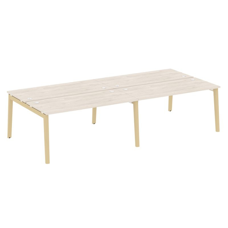 Onix Wood Рабочая станция OW.D.RS-4.4.7 Денвер Светлый/Дуб Светлый/Металл Белый 3160*1475*750