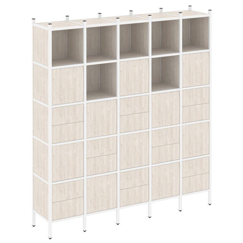 Loft Прямой стеллаж VR.L-10 Денвер Светлый/Металл Белый 2110*446*2280