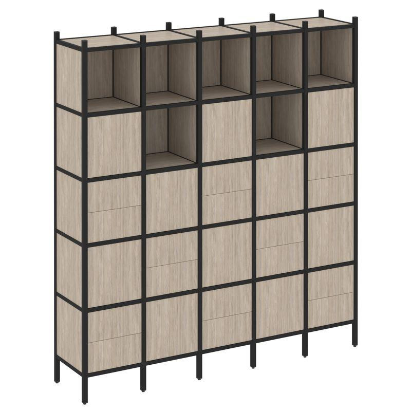 Loft Прямой стеллаж VR.L-10 Дуб Аттик/Металл Черный 2110*446*2280 Loft Прямой стеллаж VR.L-10 Дуб Аттик/Металл Черный 2110*446*2280