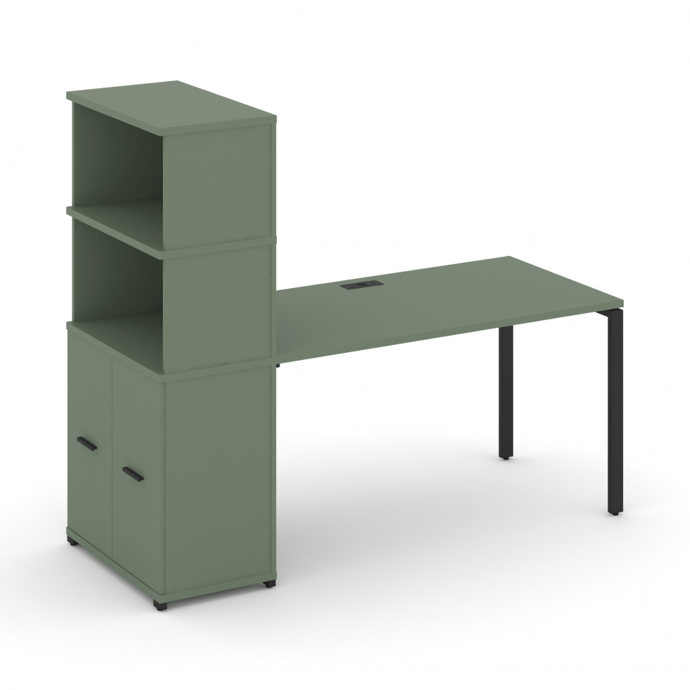 Concept Стол рабочий с опорным распаш. шкафом с надставкой выс. CN.SP-230 B Кобо/Металл Черный 1600* Concept Стол рабочий с опорным распаш. шкафом с надставкой выс. CN.SP-230 B Кобо/Металл Черный 1600*