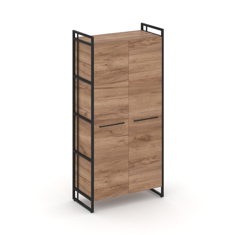 Rift Шкаф 4 ниши широкий RF.SS-41 Дуб Табак/Металл Черный/Черный Ручки 798*396*1648