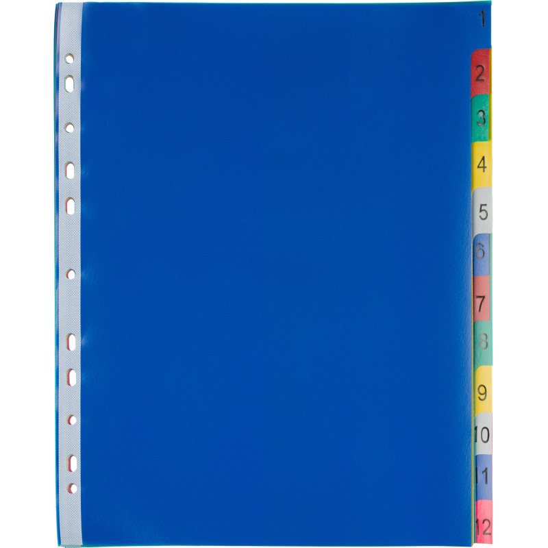 Разделитель листов А4+1-12, цв пласт , Attache Selection