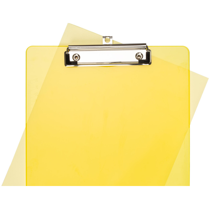 Папка-планшет Attache А4, жесткий пластик 2мм, прозрачный желтый