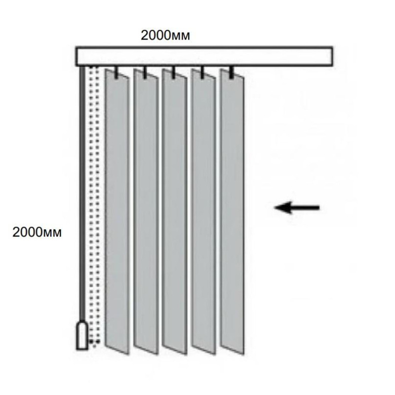 Жалюзи VD_0MX Вертикальные тканевые  ЛАЙН 200x200 серый