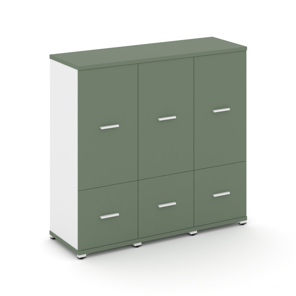 Concept Шкаф 3 узкие секции, 3 ниши CN.STU-332 W Кобо/Белый Бриллиант/Металл Белый 1252*420*1186