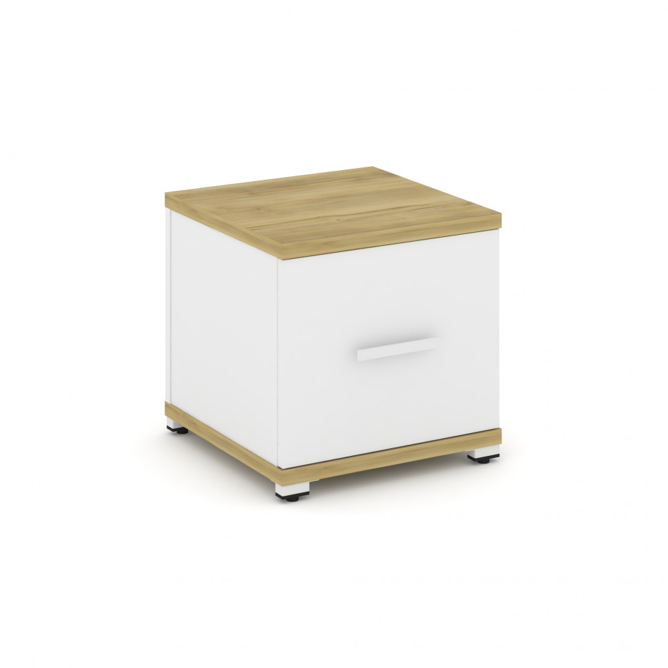 Concept Тумба приставная 1 распаш. фасад CN.TUP-004 W Дуб Винченцо/Белый Бриллиант/Металл Белый 420*