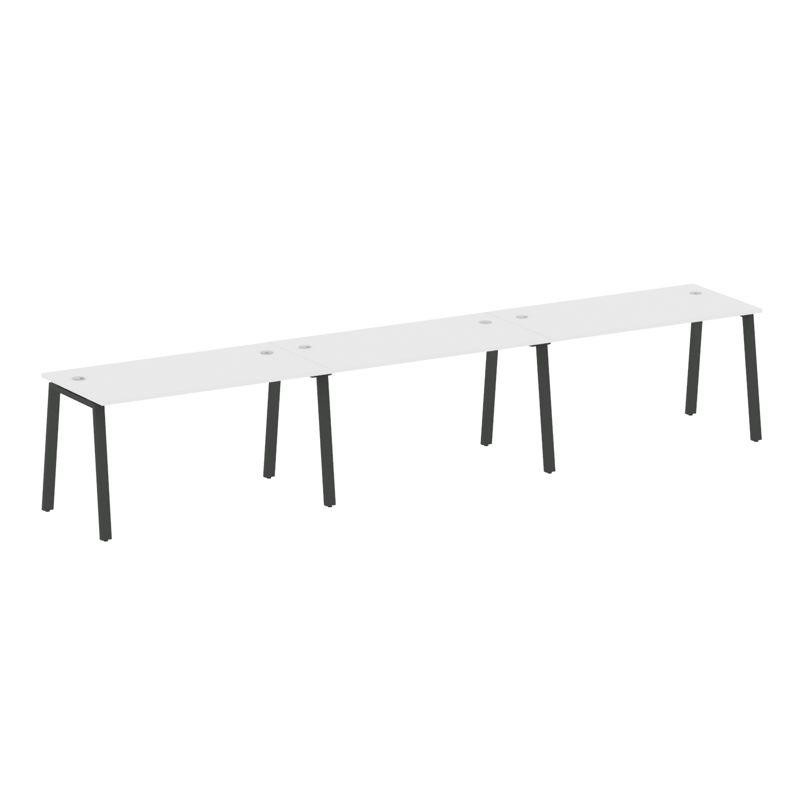 Metal System Рабочая станция на 3 места на А-образном м/к БА.СМ-3.3 Белый/Металл Антрацит 4200*720*7