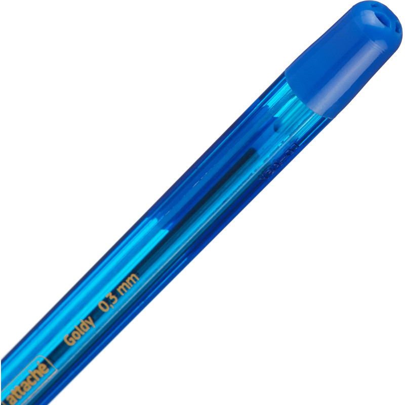 Ручка шариковая неавтомат. Attache Goldy, 0,3мм, син, масл, с манж