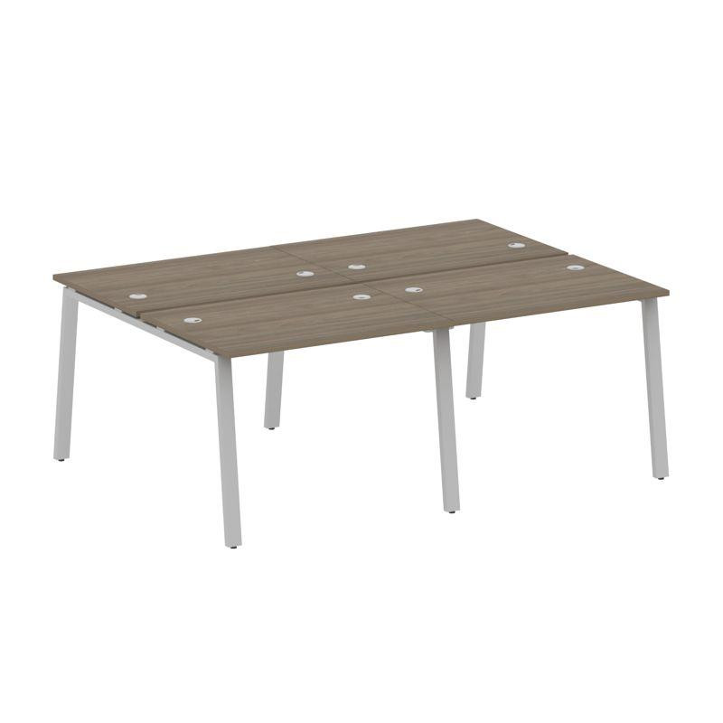 Metal System Рабочая станция на 4 места на А-образном м/к БА.СМ-4.1 Вяз Благородный/Металл Серый 200