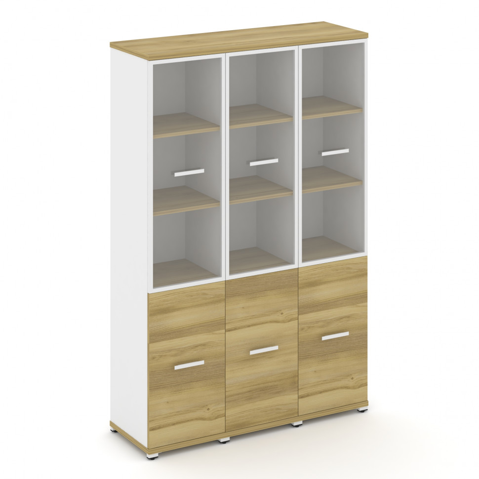 Concept Шкаф 3 узкие секции, 5 ниш CN.STU-532 RPW W Дуб Винченцо/Белый Бриллиант/Металл Белый/Прозра Concept Шкаф 3 узкие секции, 5 ниш CN.STU-532 RPW W Дуб Винченцо/Белый Бриллиант/Металл Белый/Прозра
