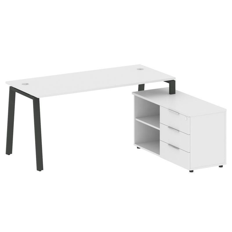 Metal System Рабочая станция с тумбой на А-образном м/к БА.РС-СТС-2.4 (R) Белый/Металл Антрацит 1700 Metal System Рабочая станция с тумбой на А-образном м/к БА.РС-СТС-2.4 (R) Белый/Металл Антрацит 1700