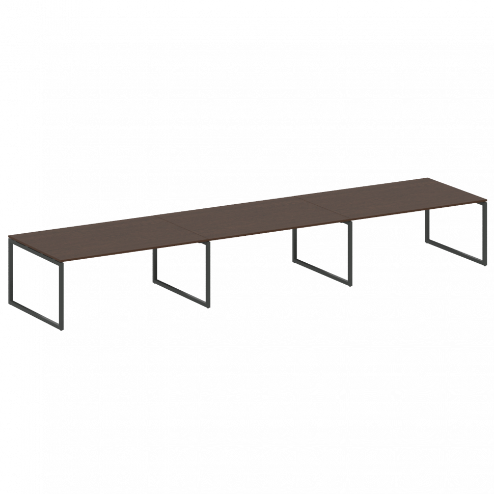 Metal System Quattro Перег. стол (3 столешницы) на О-оразном м/к 40БО.ПРГ-3.5 Венге Цаво/Металл Антр