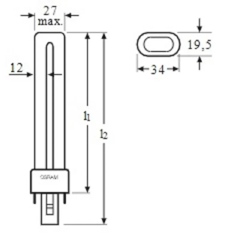 Лампа энергосберегающая DULUX S 11Вт/41-827 цоколь G23