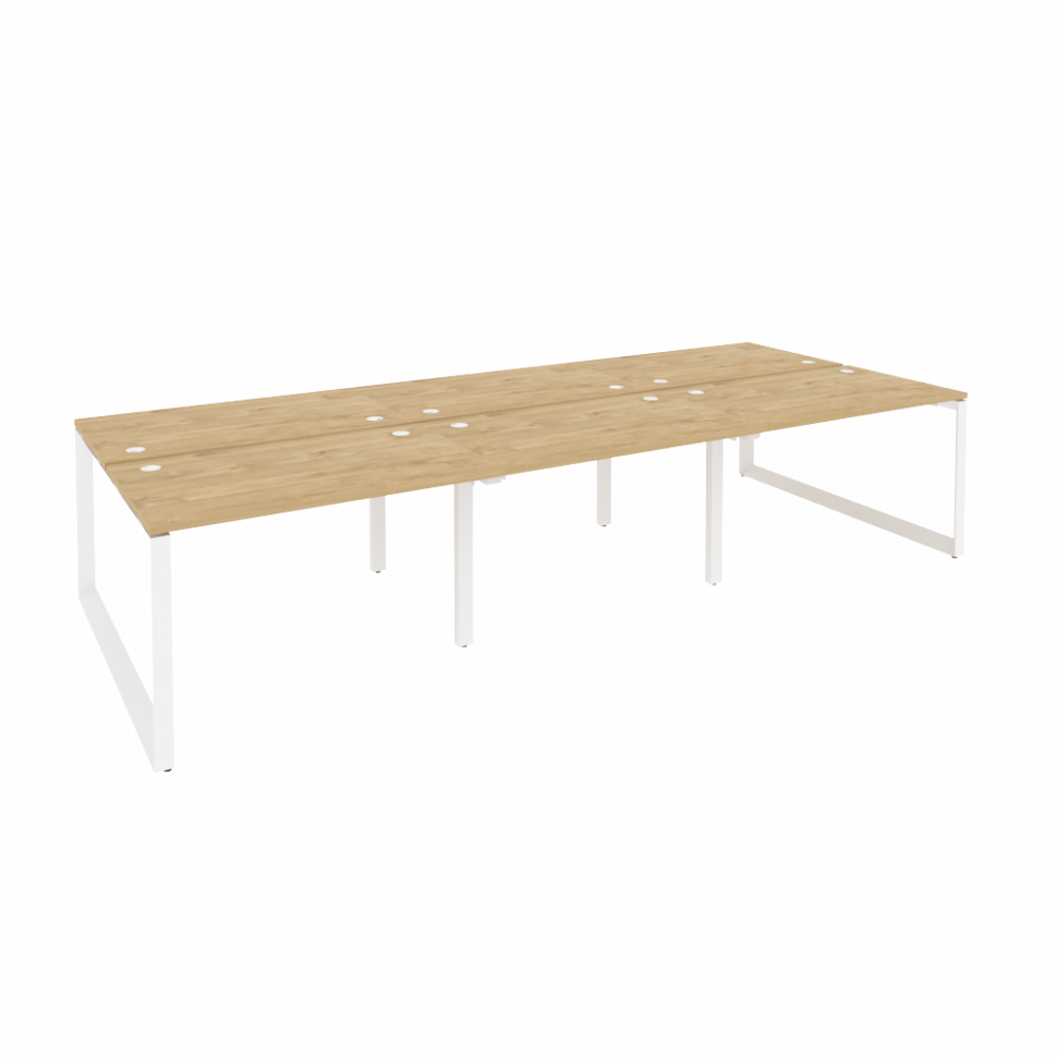 Onix Рабочая станция на О-образном м/к O.MO-D.RS-6.2.7 Тиквуд Светлый/Металл Белый 3540*1475*750