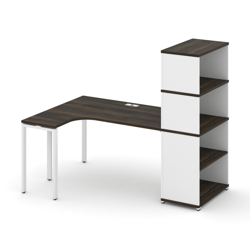 Concept Стол эргономичный с опорным стеллажом с надставкой выс. CN.SA-207(L) Дуб Мали/Белый Бриллиан