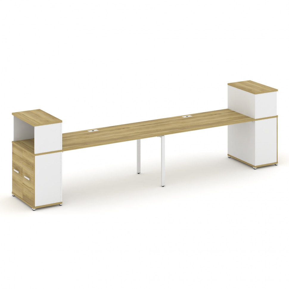 Concept Рабочая станция с опорными распаш. шкафами с надставкой низ. CN.ORS-228 W Дуб Винченцо/Белый Concept Рабочая станция с опорными распаш. шкафами с надставкой низ. CN.ORS-228 W Дуб Винченцо/Белый