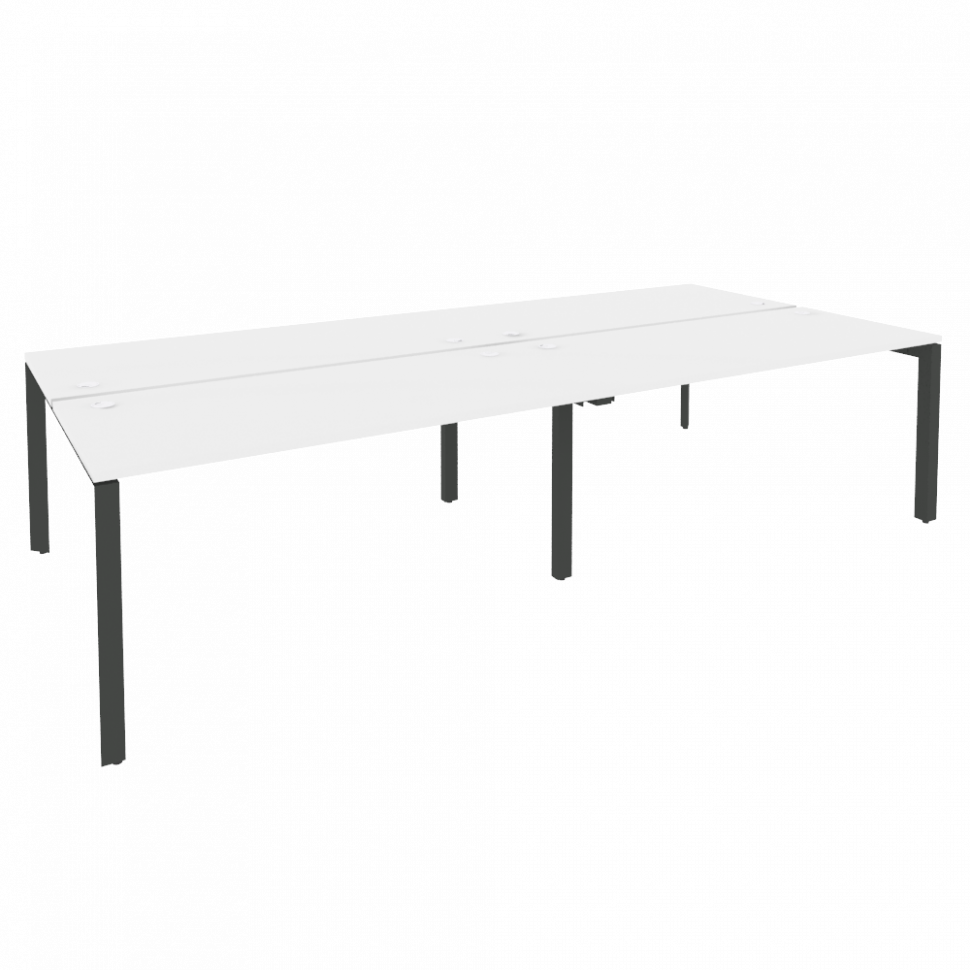 Onix Рабочая станция на П-образном м/к O.MP-D.RS-4.4.7 Белый Бриллиант/Металл Антрацит 3160*1475*750