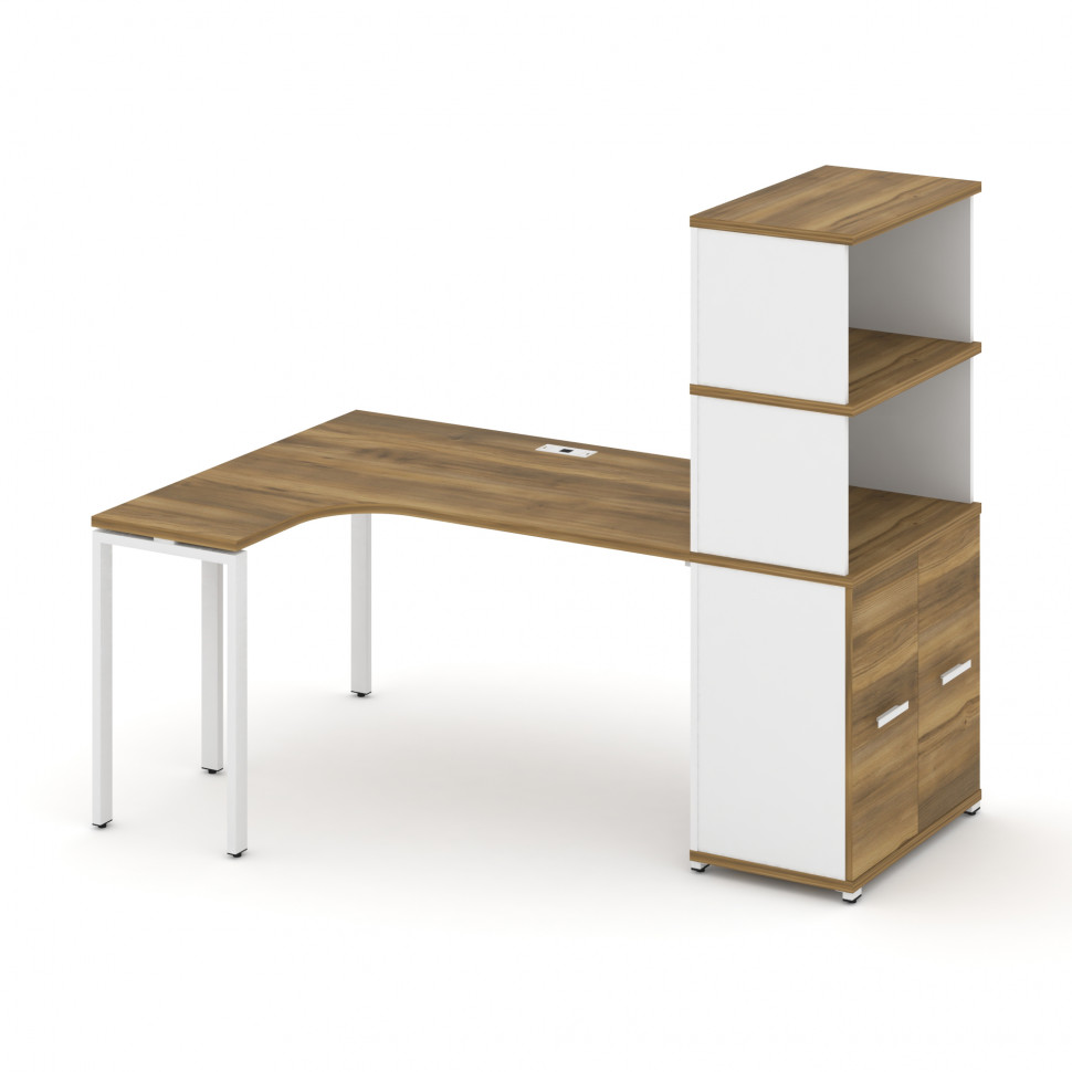 Concept Стол эргономичный с опорным распаш. шкафом с надставкой выс. CN.SA-215(L) W Сандал Янтарный Concept Стол эргономичный с опорным распаш. шкафом с надставкой выс. CN.SA-215(L) W Сандал Янтарный