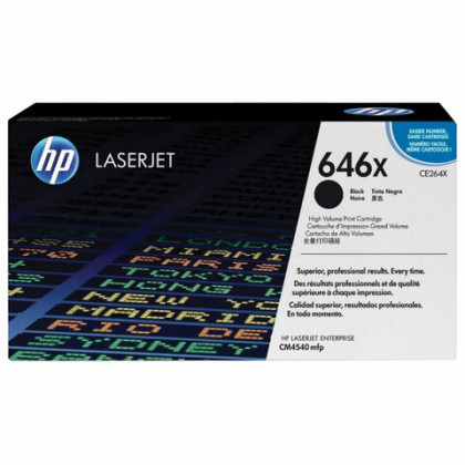 Картридж лазерный HP (CE264X) ColorLaserJet CM4540, №646X, черный, оригинальный, ресурс 17 000 страниц
