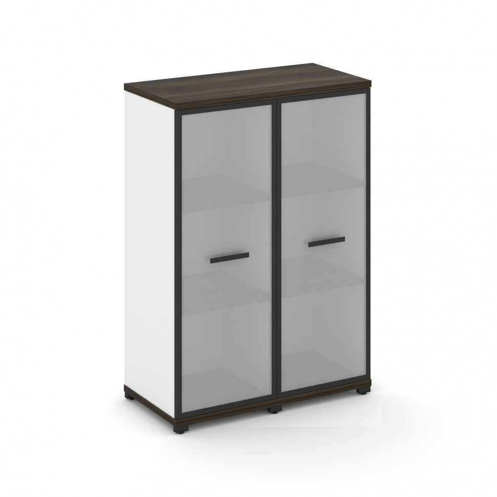 Concept Шкаф 2 узкие секции, 3 ниши CN.STU-326 RMB B Дуб Мали/Белый Бриллиант/Металл Черный/Сатин 83