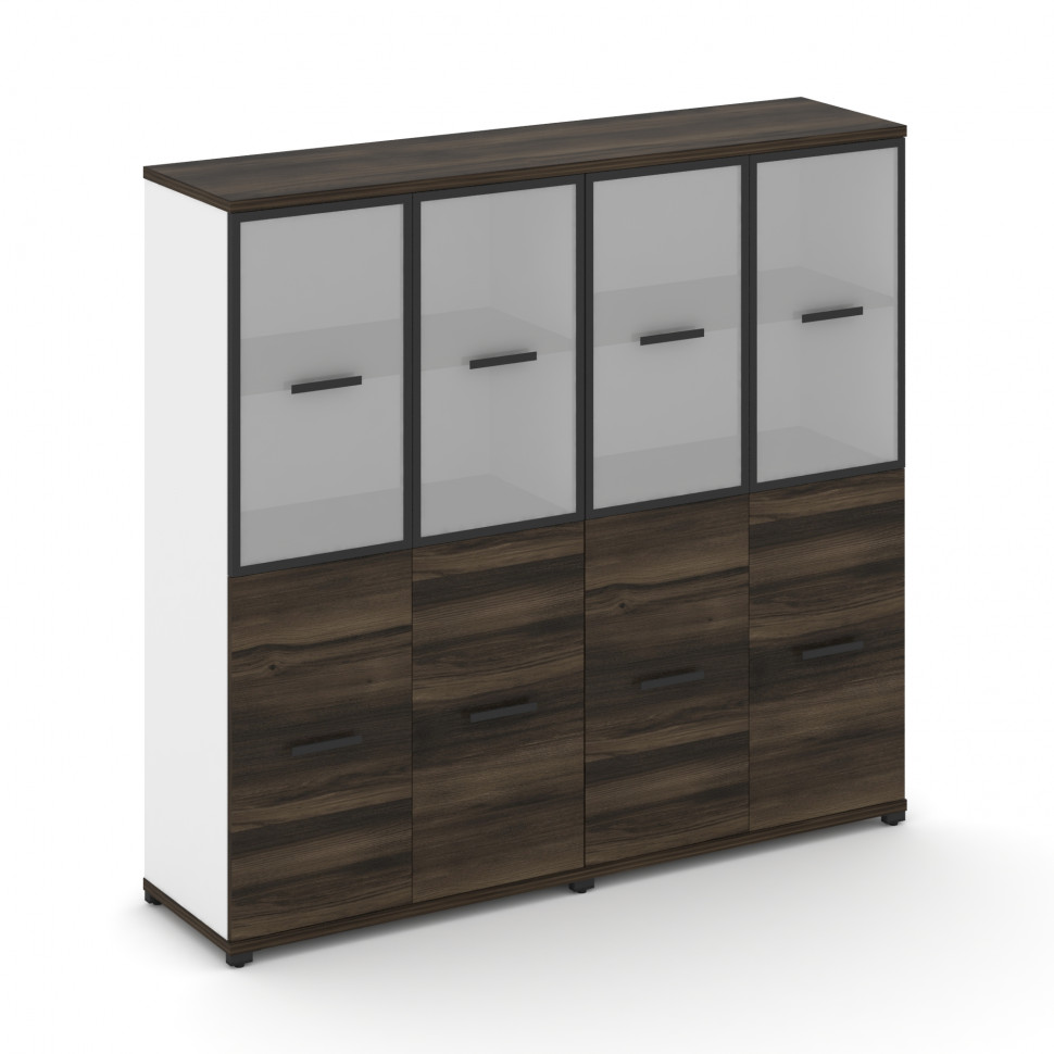 Concept Шкаф 2 широкие секции, 4 ниши CN.STS-422 RMB B Дуб Мали/Белый Бриллиант/Металл Черный/Сатин Concept Шкаф 2 широкие секции, 4 ниши CN.STS-422 RMB B Дуб Мали/Белый Бриллиант/Металл Черный/Сатин