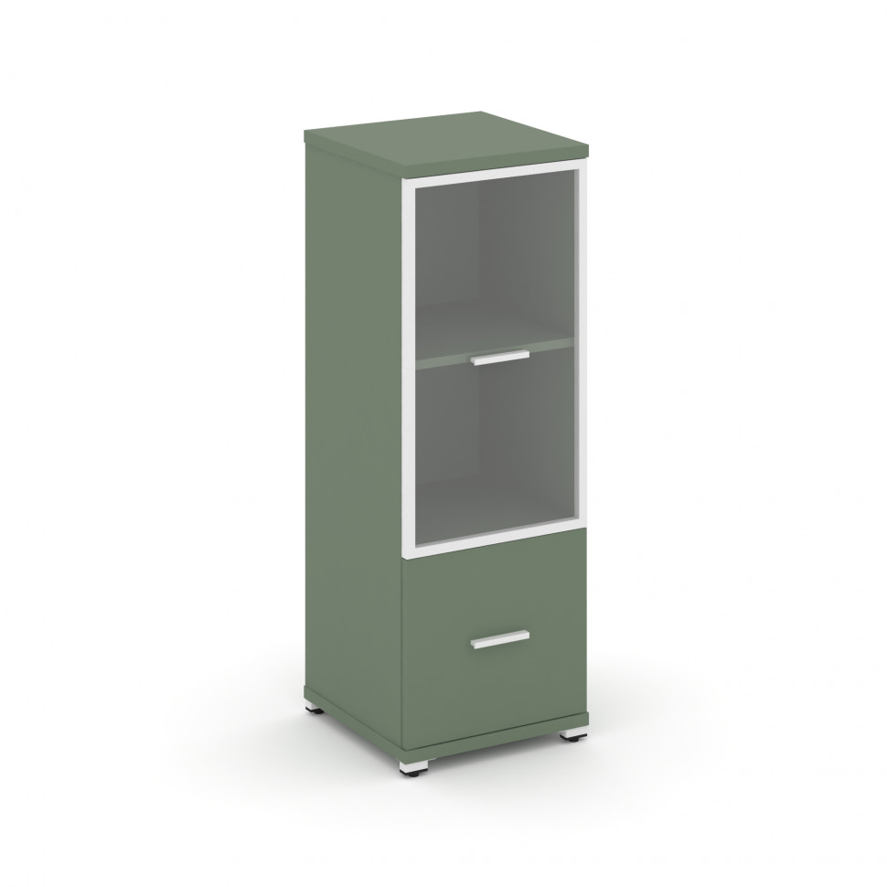 Concept Шкаф 1 узкая секция, 3 ниши CN.STU-312 RPW W Кобо/Металл Белый/Прозрачный 420*420*1186