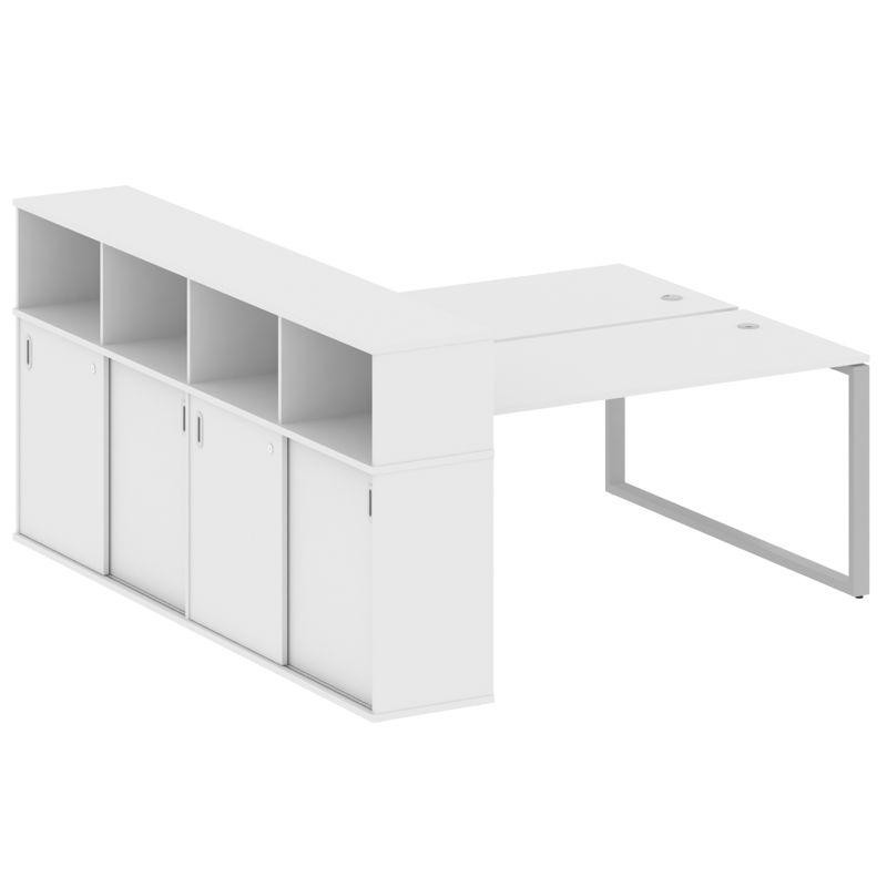 Metal System Рабочая станция с шкафом-купе на О-образном м/к БО.РС-СШК-4.4 Т Белый/Металл Серый 2010 Metal System Рабочая станция с шкафом-купе на О-образном м/к БО.РС-СШК-4.4 Т Белый/Металл Серый 2010