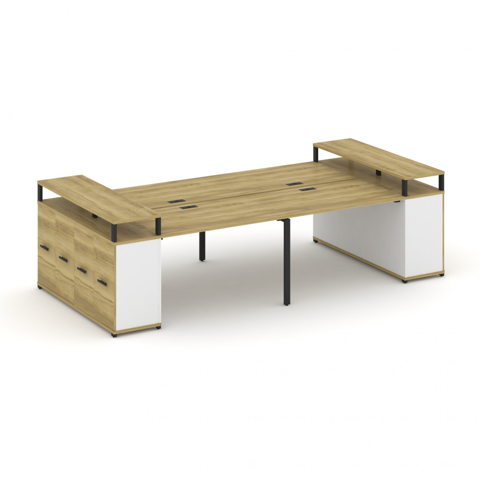 Concept Рабочая станция с опорными распаш. шкафами с верх. горизонтами CN.DRS-266 B Дуб Винченцо/Бе Concept Рабочая станция с опорными распаш. шкафами с верх. горизонтами CN.DRS-266 B Дуб Винченцо/Бе