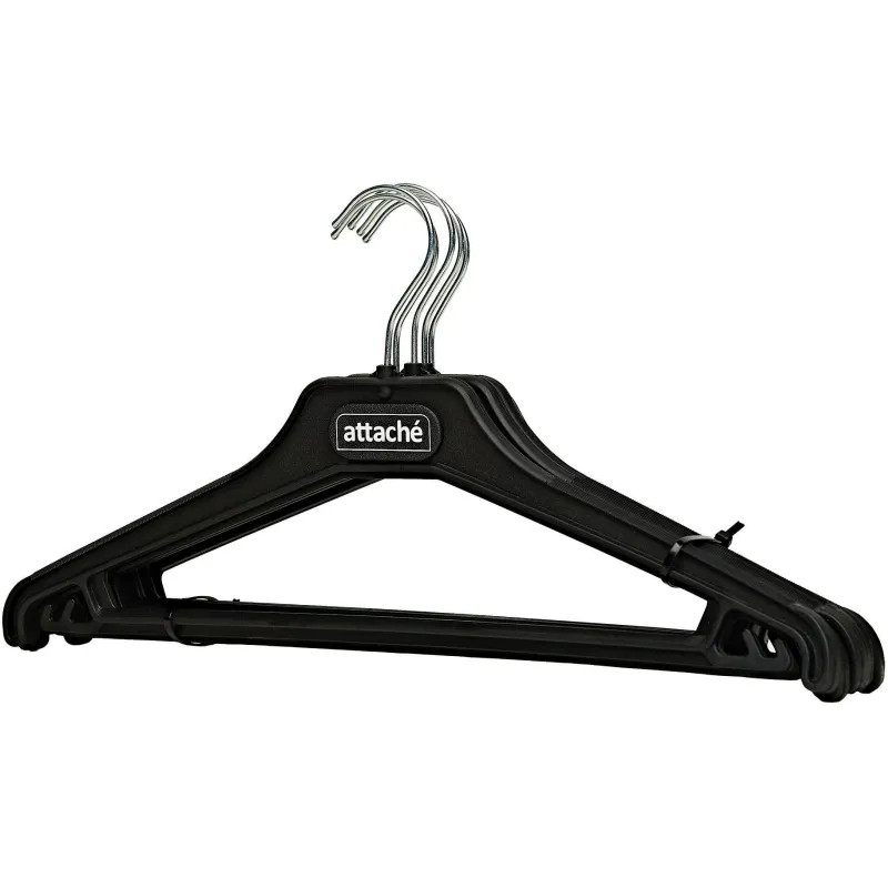 Вешалка-плечики VP_ для легк.одежды Attache,С025, пласт,чер,р.44-46, 5шт/уп