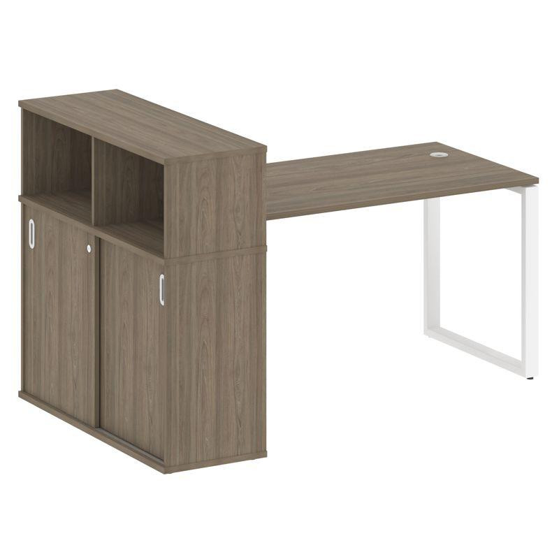 Metal System Стол письменный с шкафом-купе на О-образном м/к БО.РС-СШК-3.3 Т Вяз Благородный/Металл Metal System Стол письменный с шкафом-купе на О-образном м/к БО.РС-СШК-3.3 Т Вяз Благородный/Металл