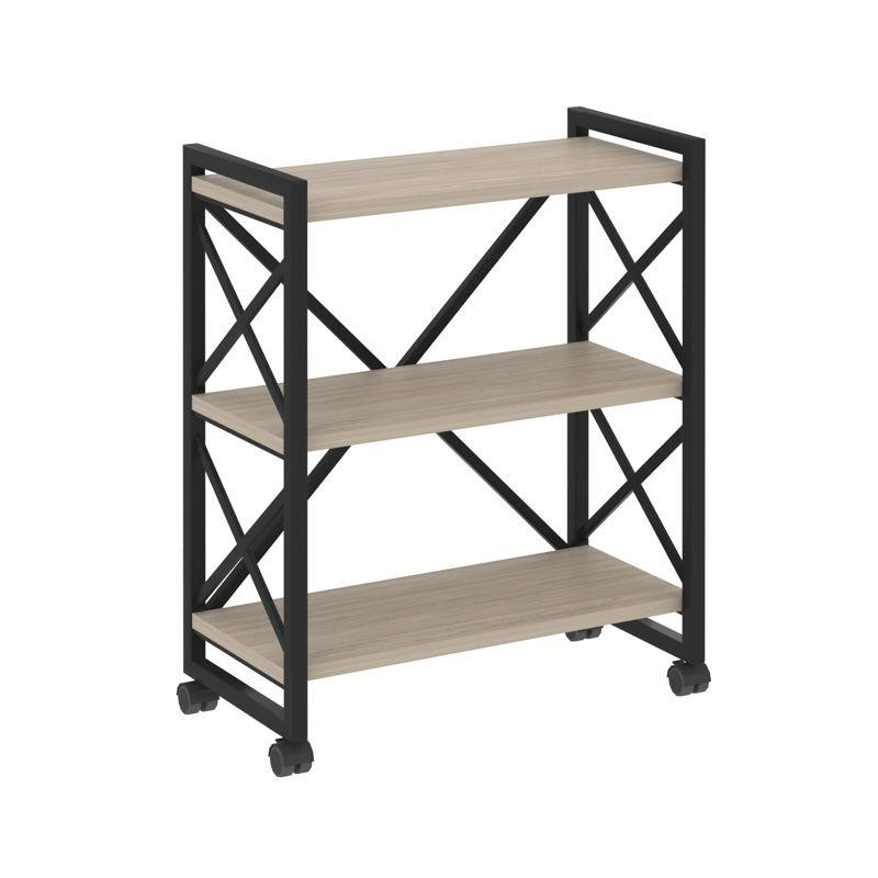 Loft Стеллаж на колесных опорах-3 полки VR.L-MST.K-3.8 Дуб Аттик/Металл Черный 800*400*968 Loft Стеллаж на колесных опорах-3 полки VR.L-MST.K-3.8 Дуб Аттик/Металл Черный 800*400*968