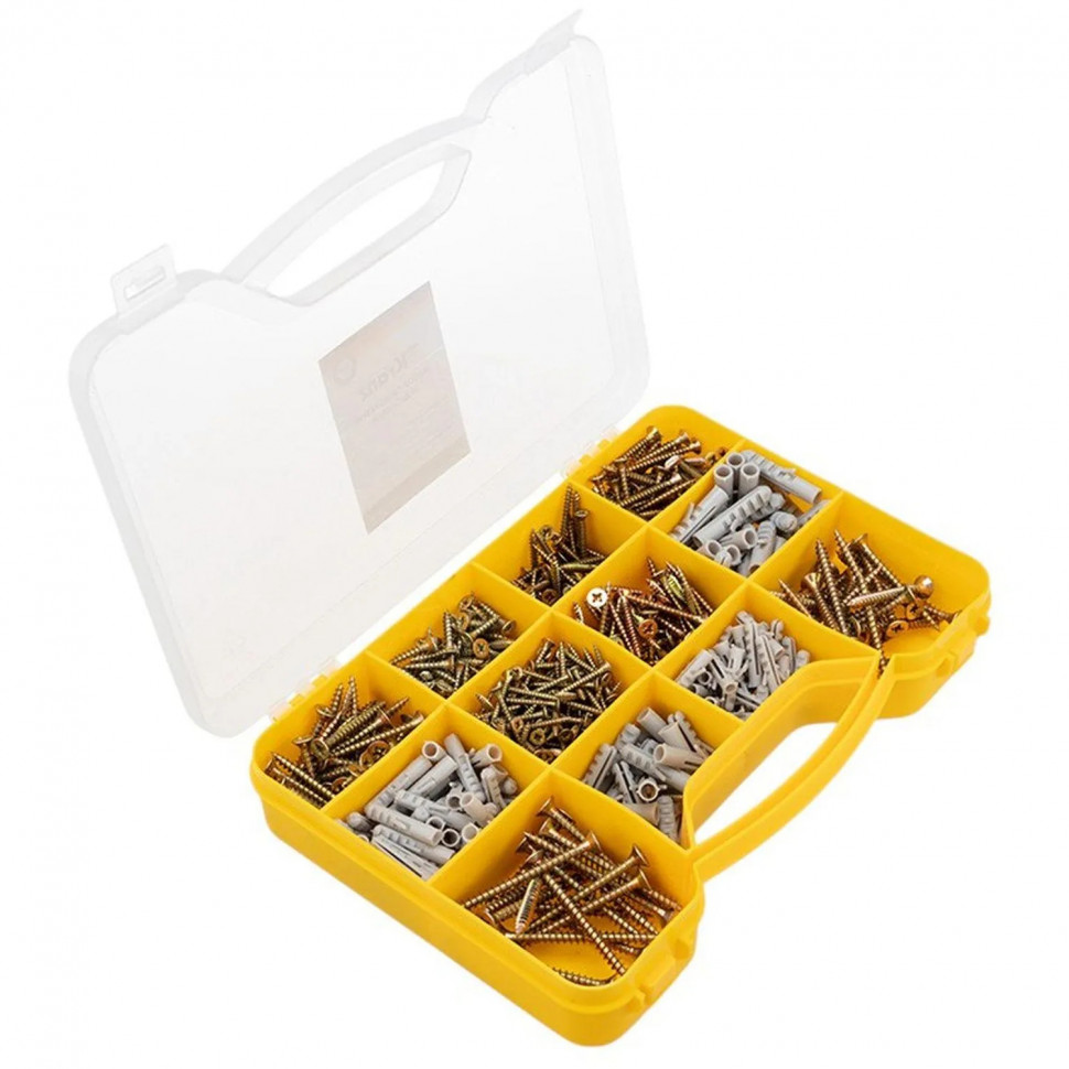Набор саморезов и дюбелей KRANZ, 590 шт. (KR-01-3101-03)